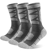 GRPSKCOS Hiking Socks Men 3 Pairs Cushioned Walking Socks Men Crew Sock for Outdoor Hiking Runnin...