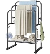 ELYKEN 40'' Tall Standing Towel Racks, 3 Tier Towel Drying Rack Outdoor, Pool Towel Stand Blanket...