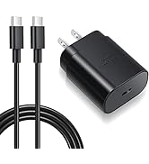 USB C Fast Charger, Excgood 25W Super Fast Charging Wall Charger with USB-C Type C Cable (6ft) Co...