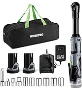 WORKPRO 12V 40 Ft-lbs Power Ratchet Wrench Kit with 10-Piece Socket Accessory Set, 1-Hour Fast Ch...