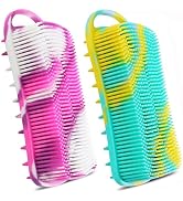 YEALIFE 2PCS Silicone Body Scrubber, Loofah for Women, Gentle Exfoliating Shower Cleaner Bath Bru...