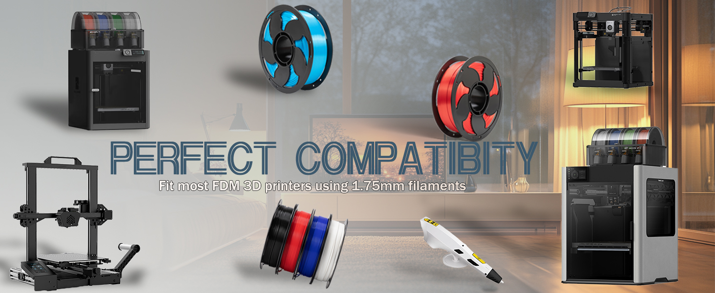 Toksen3D printing filament PLA PETG TPU gradient bi dual tri color rainbow filament