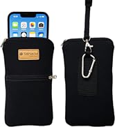 Tainada Men Women Phone Neoprene Shockproof Zippered Sleeve Case Bag Pouch with Carabiner, Neck L...