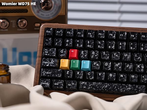 75% Hall Effec Keyboard Wood, Mechanical Keyboard Wireless Rapid Trigger Gaming Custom Keyboard