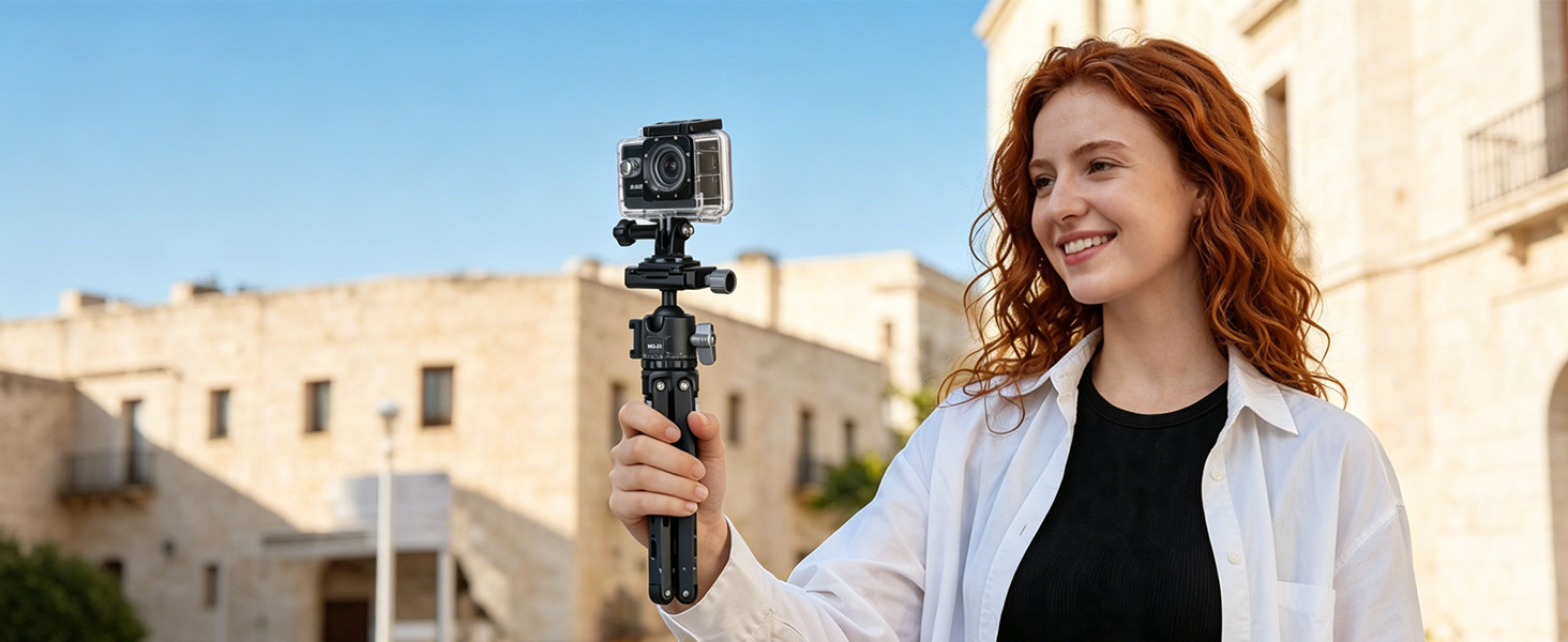 Koolehaoda Mini Tripod for Camera, 3-in-1 Selfie Stick Tripod with Extension Pole &amp;amp; Phone Holder