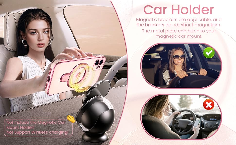 Metal Bracket (No-Magnetic), Suitable for Magnetic Suction Brackets, Not for Wireless Chargers