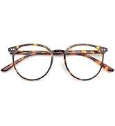 JFXQDR Blue Light Blocking Glasses for Women and Men, Round Frame Computer Gaming Anti Eyestrain ...