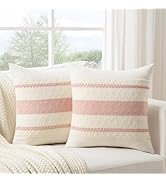 Fancy Homi Set of 2 Boho Pink Decorative Throw Pillow Cover 18x18 Inch for Couch Bed Sofa, Aesthe...