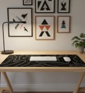 UJoowalk Black Mouse Pad, Topographic Mouse Pad Large, Gaming Mouse Pad, XXXL Mousepad, Keyboard ...