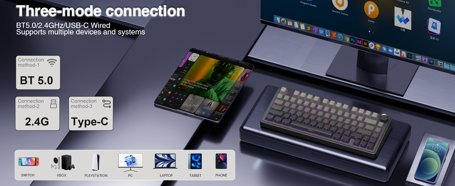 wireless mechanical keyboard mechanical keyboard gaming usb c wired computer keyboard pc