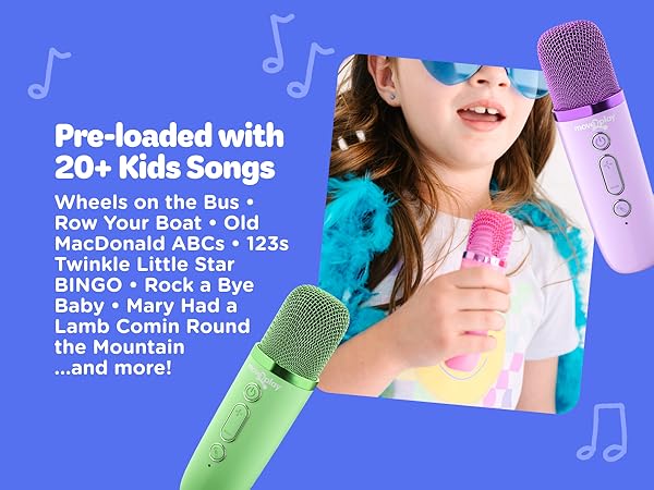 Pre-loaded with 20+ kids songs