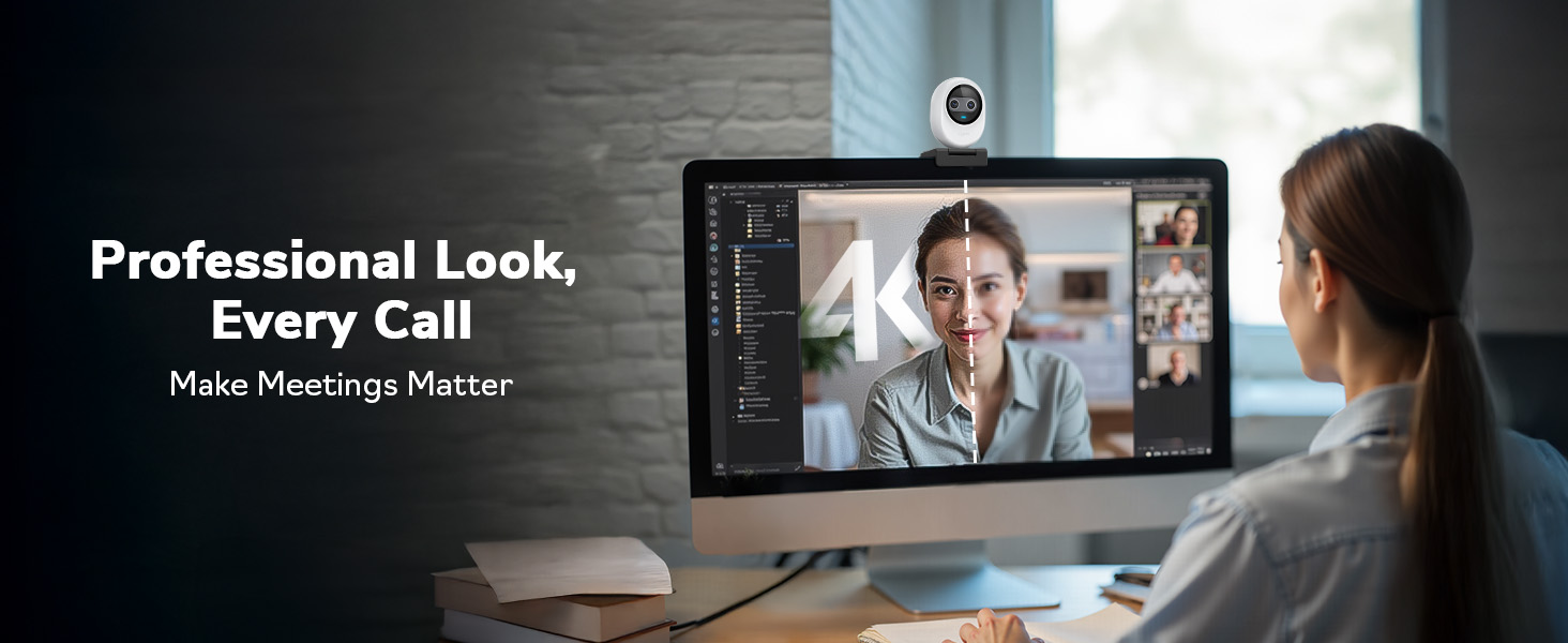 Pecise Face Lighting with the AI-Assisted camera EMEET Piko