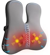 Lumbar Support Pillow for Office Chair,Heated Back Support Pillow with Vibration, Ergonomic Back ...