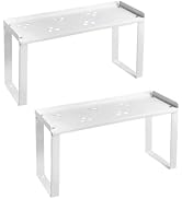 2 Pack Metal Kitchen Storage Shelves Countertop Organizers, Shelf Risers, Stackable,Spice Rack