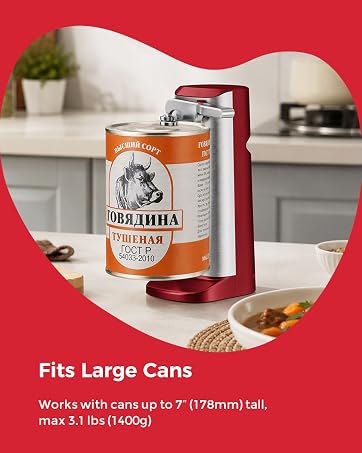 NK-0729 Davivy can opener, accommodates large cans up to 7-inch height