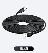 OXZEEWEE 16.4FT/5M Extra Long Flat USB A to USBC Cable with Fixing Nails and Ties Data Transfer C...
