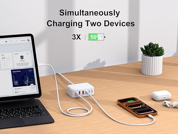 6 Ports for Fast Charging