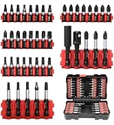 42-Piece Impact Screwdriver Bits Set with Phillips, Magnetic S2 Steel Phillips/Slotted/Square/Tor...