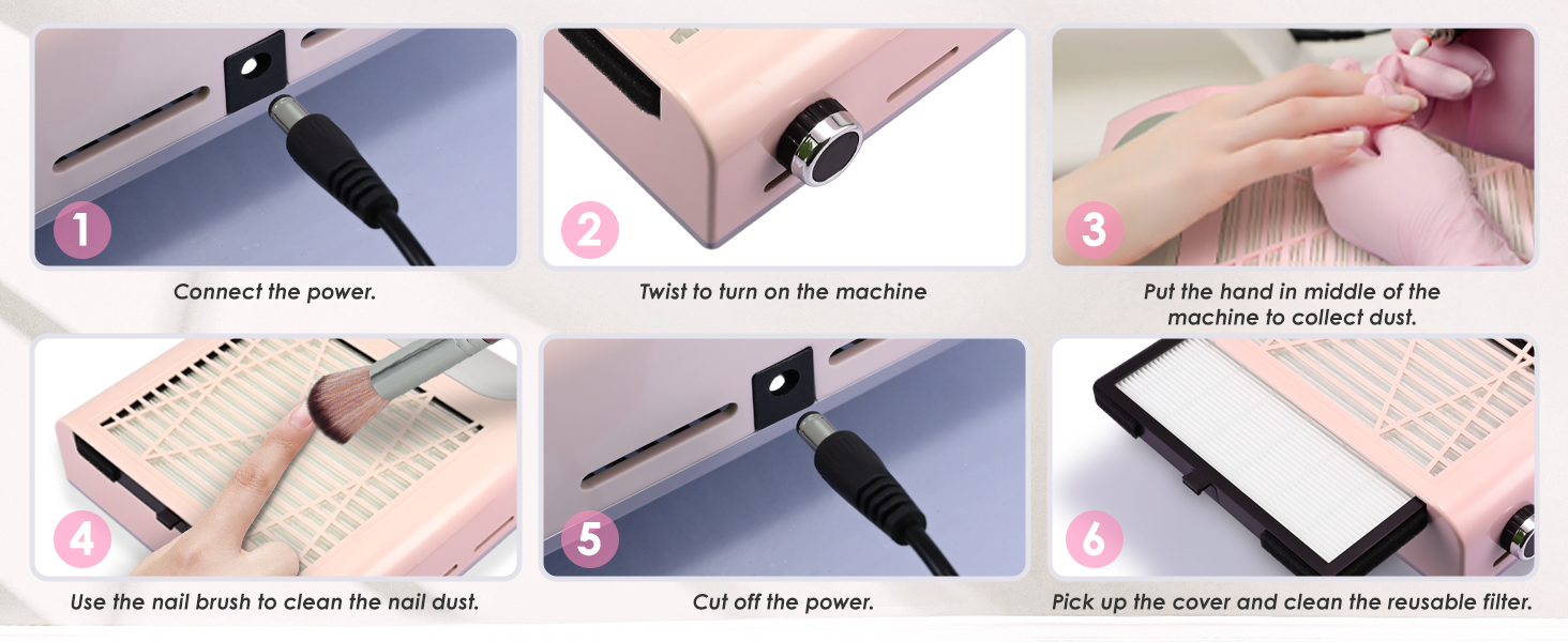 extractor de polvo de uñas profesional