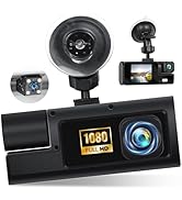 3 Channel Dash Cam Front and Rear Inside, 2.0'' 1080P Dash Camera for Cars, Dash cam Three Way Tr...