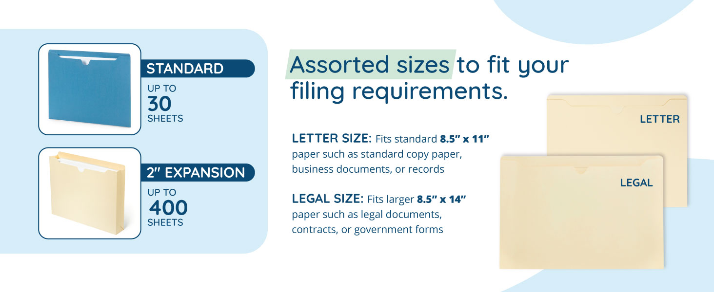 file jacket size comparisons