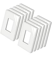 BESTTEN [10 Pack] 1 Gang Mid-Size Screwless Decorative Wall Plate, USWP4 Glossy Off White, Midway...