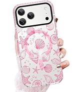 OOK Clear Case for iPhone 17 Pro Max Case, Cute Pink Sea Shell Art Design Soft TPU Bumper Hard PC...