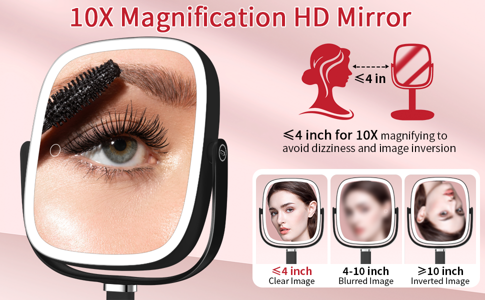 magnifying mirror with light