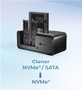 M.2 NVMe &amp; SATA SSD/HDD Hard Drive Docking Station, ICY BOX USB-C 10Gbps NVMe Cloner&amp;Reader, Trip...