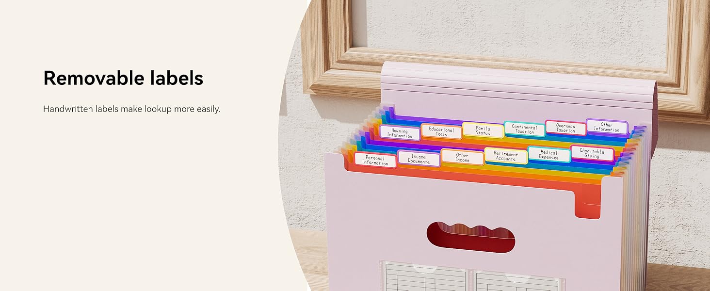 ABC life 12 Pockets Accordion File Organizer Expanding File Folders