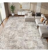 cotiled Washable 8x10 Area Rug for Living Room - Modern Abstract Carpet with Non-Slip Backing, Lo...