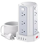 Power Strip Surge Protector, 10 Ft Extension Cord with 12 AC Multiple Outlets 4 USB (1 USB C), SM...