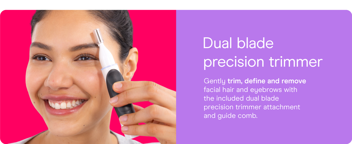 Conair girlbomb shaver trimmer nose facial hair women ladies ear rinseable portable light brow