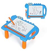 Dinosaur Magnetic Doodle Board Table for Toddlers, Color Drawing &amp; Writing Sketch Pad Educational...