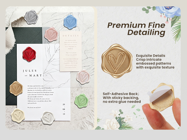 Heart Wax Seal Stickers