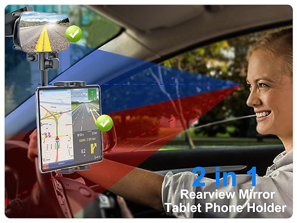 Car rearview mirror tablet holder