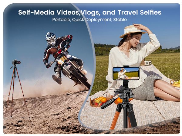 tripod for media videos, vlogs, selfies