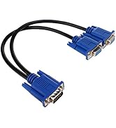 SAYTAY VGA Monitor Y-Splitter Cable,VGA 1 Male to Dual 2 VGA Female Adapter Converter Video Cable...