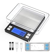 BOMATA Upgraded Small Food Scale, 0.1 g/0.001 oz High Precision, 3000 g/6.6 lb, with New Hold Fun...