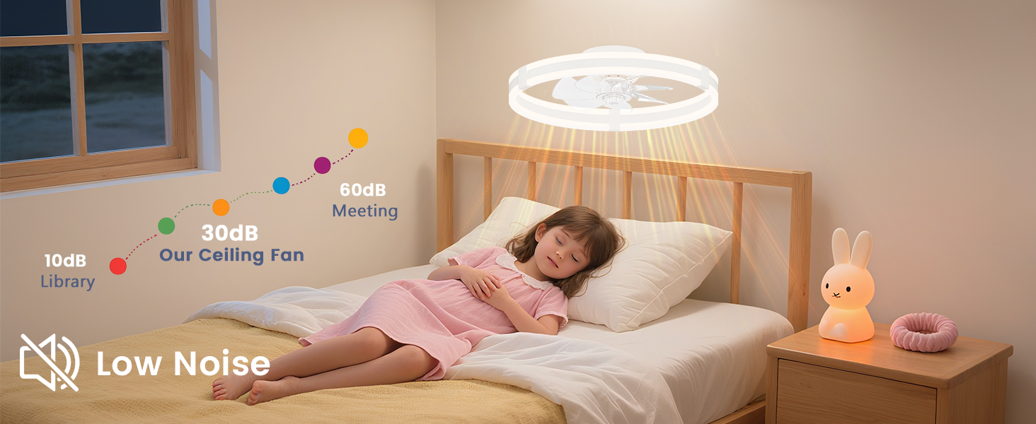 6 wind speed light with fan ceiling fan low profile led light 