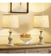 Hikczc Vintage Table Lamp for Living Room Bedroom, 18.5" Farmhouse Bedside Lamps Nightstand Lamp ...