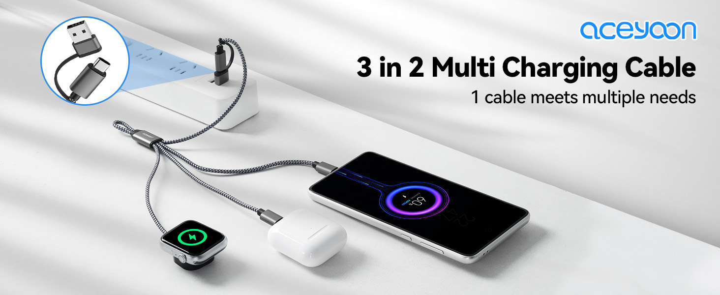 3 in 2 Multi Charging Cable