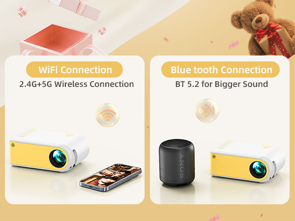 mini projector with wifi bluetooth