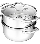 Chefbee Stainless Steel Steamer Pot - 3.2QT Steamer for Cooking with Food Basket, Steaming Cookin...