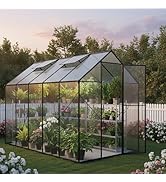 Kingdura 6x10ft Walk-in Greenhouse for Outdoors, Large Polycarbonate Greenhouses with Heavy Duty ...