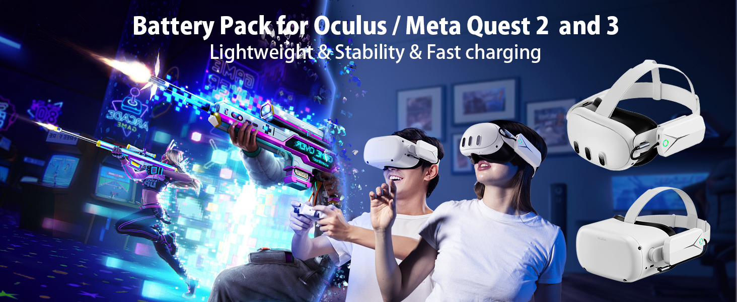 Battery Pack for Oculus Quest 3 and 2 Accessories for Meta Quest 2/3 VR accessories