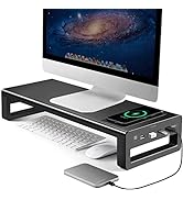 Vaydeer USB3.0 Wireless Charging Aluminum Monitor Stand Riser Support Transfer Data and Charging,...