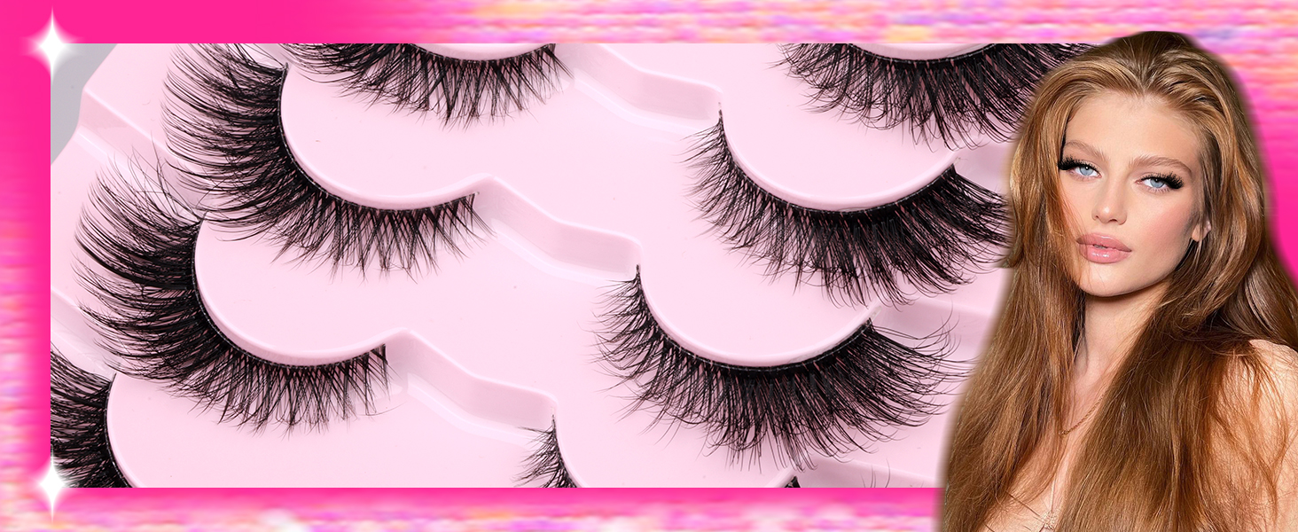 wispy fox eye lashes fluffy cat eye lashes mink lashes fluffy clear band lashes strip lashes