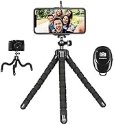 Flexible Phone Tripod with Wireless Remote, Mini Tripod Stand for iPhone 15 14 13 12 Mini 11 Pro ...