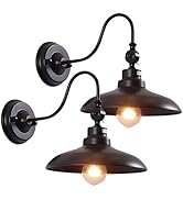 RIIGOOG 2-Pack Outdoor Wall Lights, Matte Black Modern Farmhouse Gooseneck Angle-Adjustable Barn ...